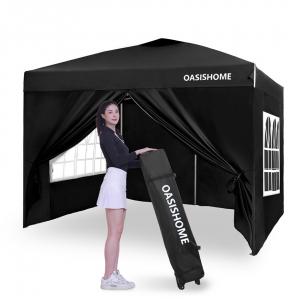 10’x10‘ pop up canop tent with 4 sidewall - balck